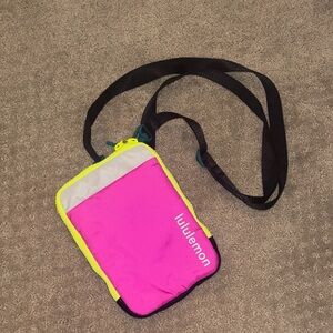 Lululemon White and Neon Crossbody Bag